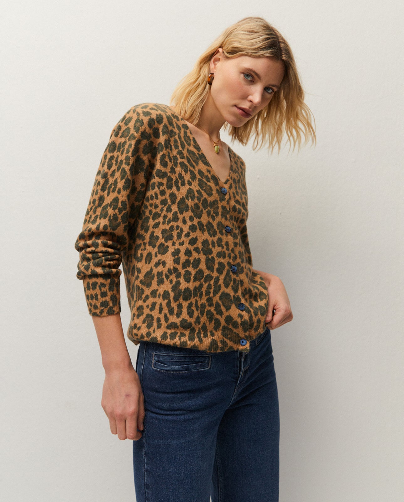 cardigan à imprimé animal