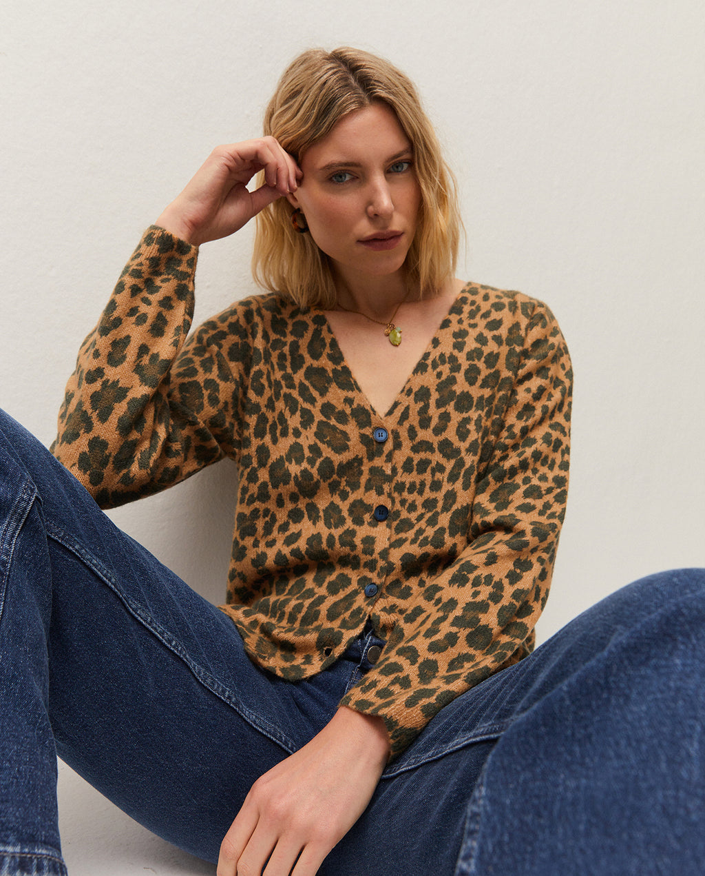 cardigan à imprimé animal