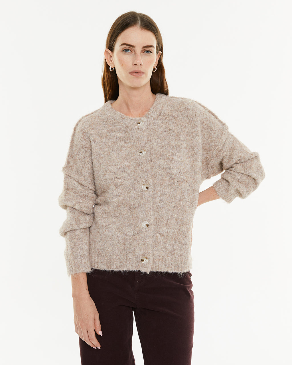 Cárdigan pelo botones