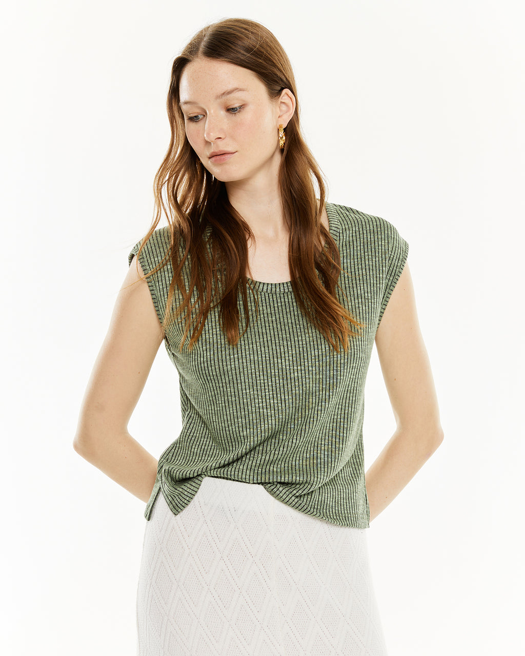 Top canale escote redondo