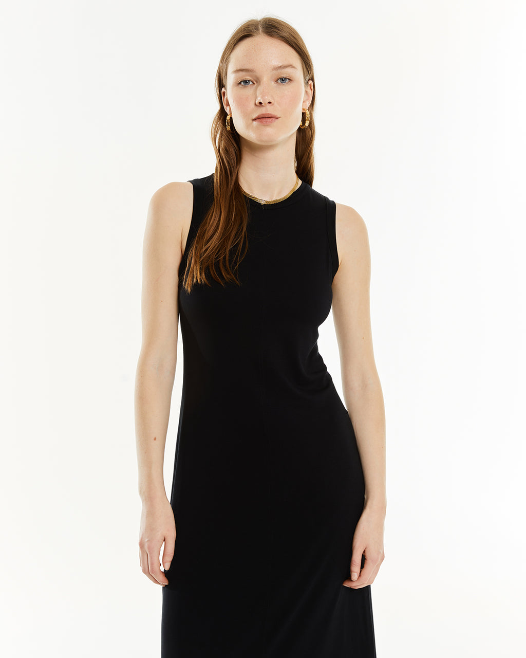 Vestido largo evasé con escote halter