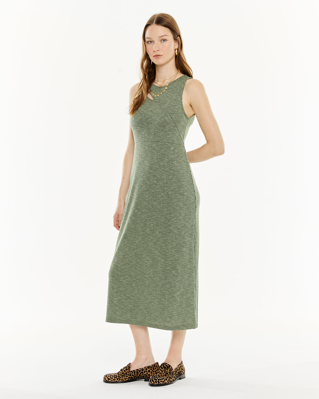 Vestido canalé cut-out