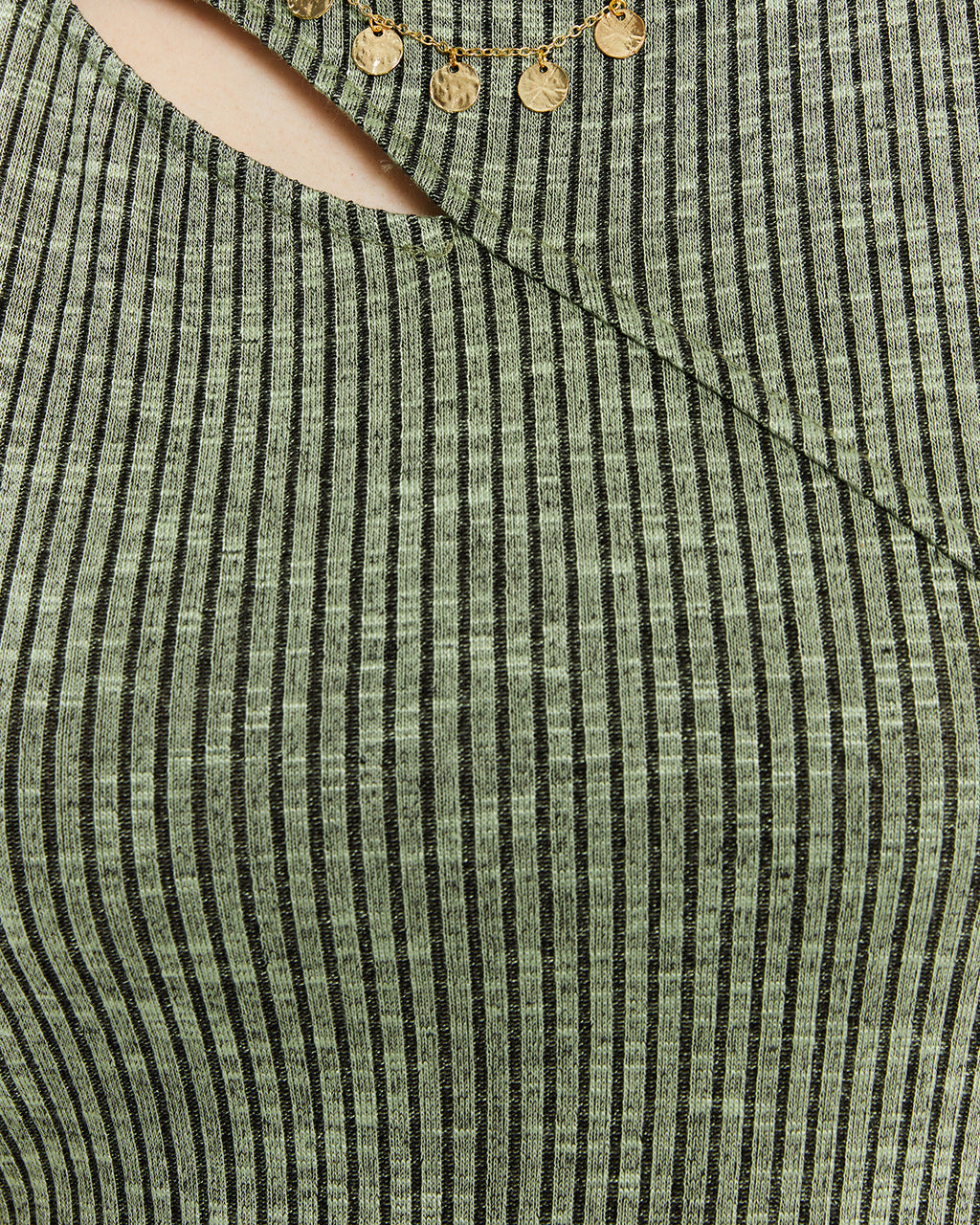 Vestido canalé cut-out