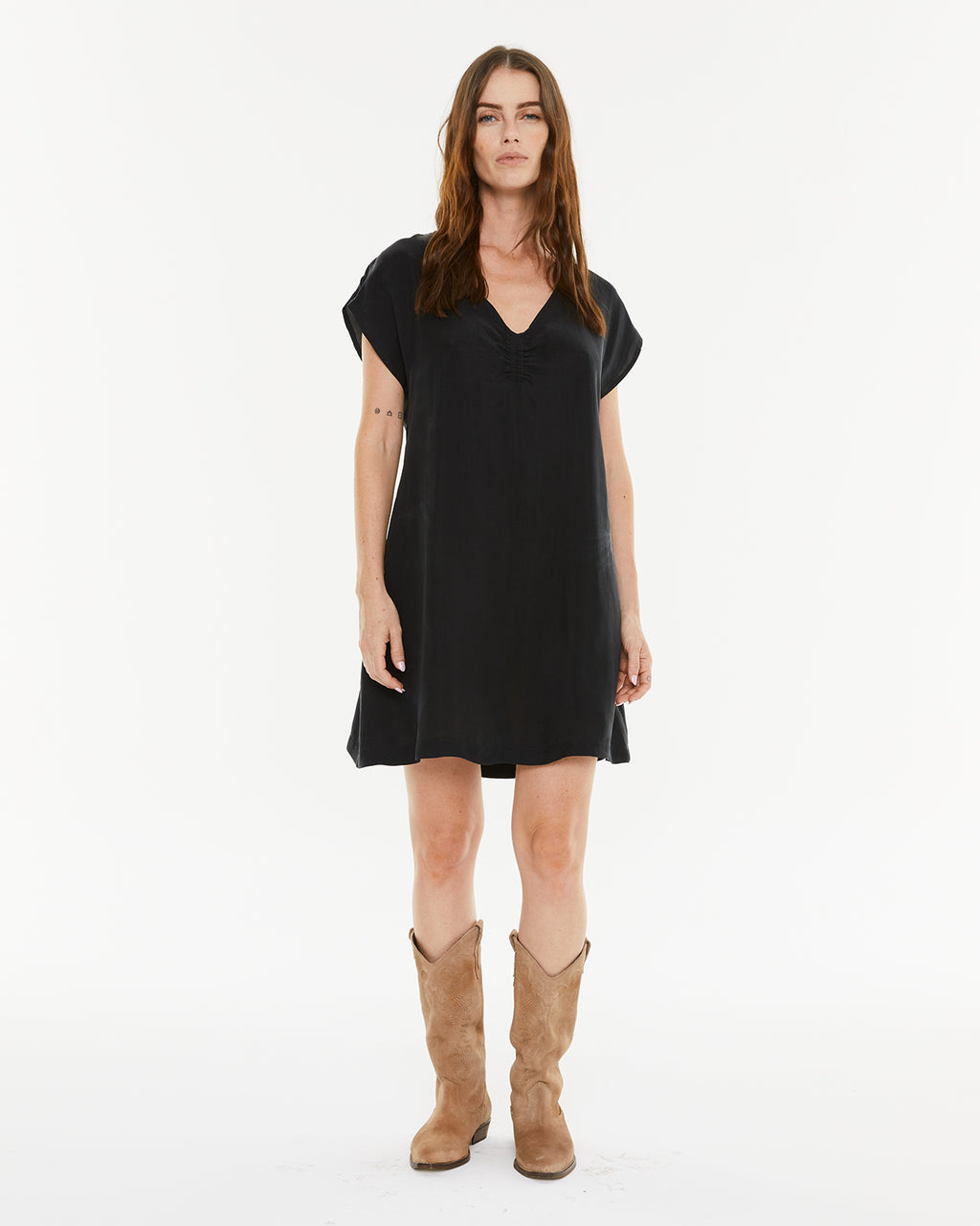Vestido corto cupro