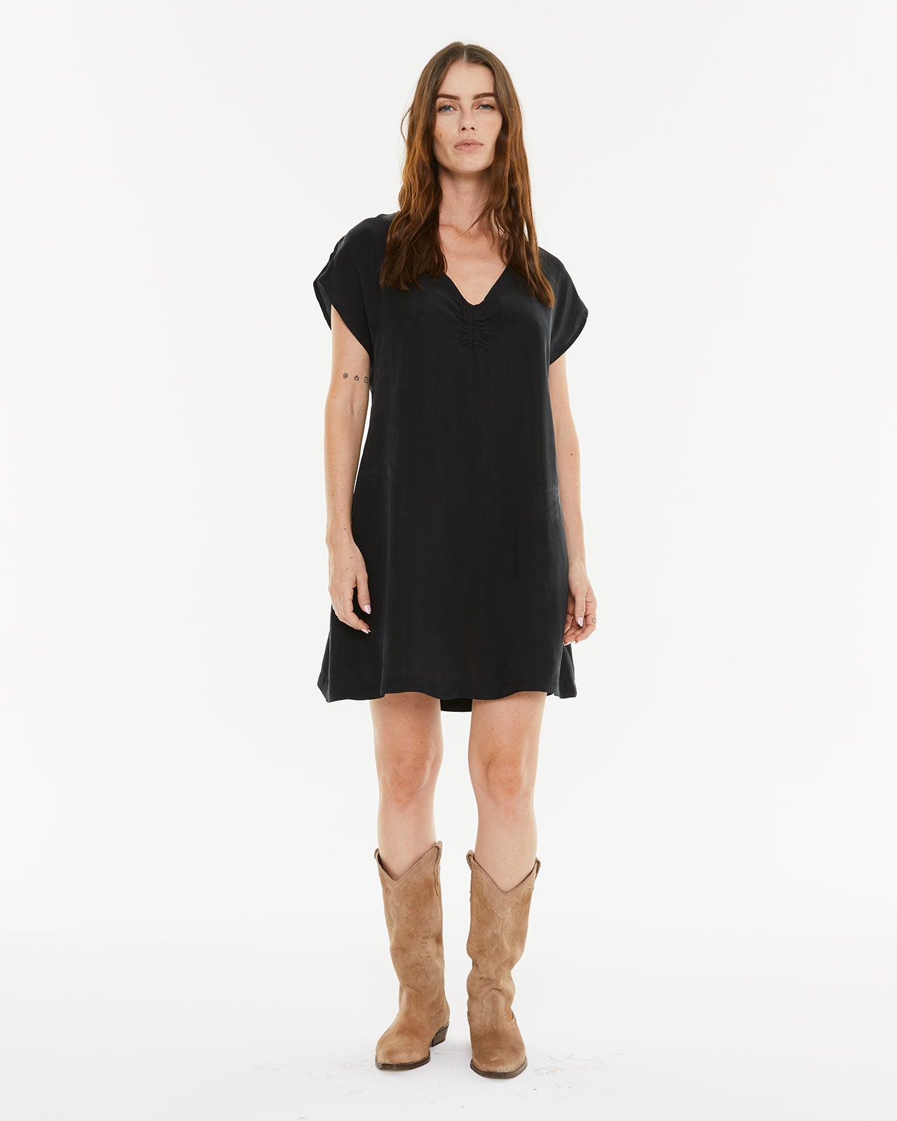 Vestido corto cupro