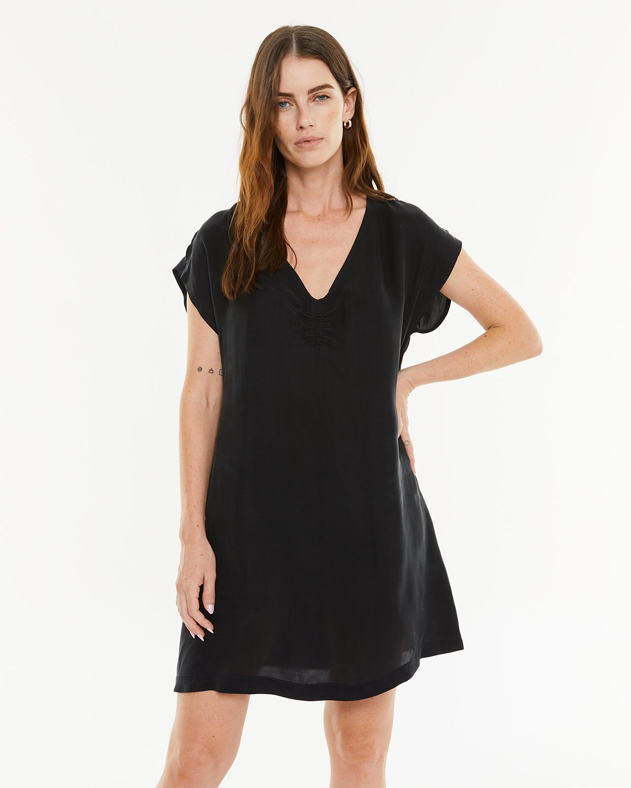 Vestido corto cupro
