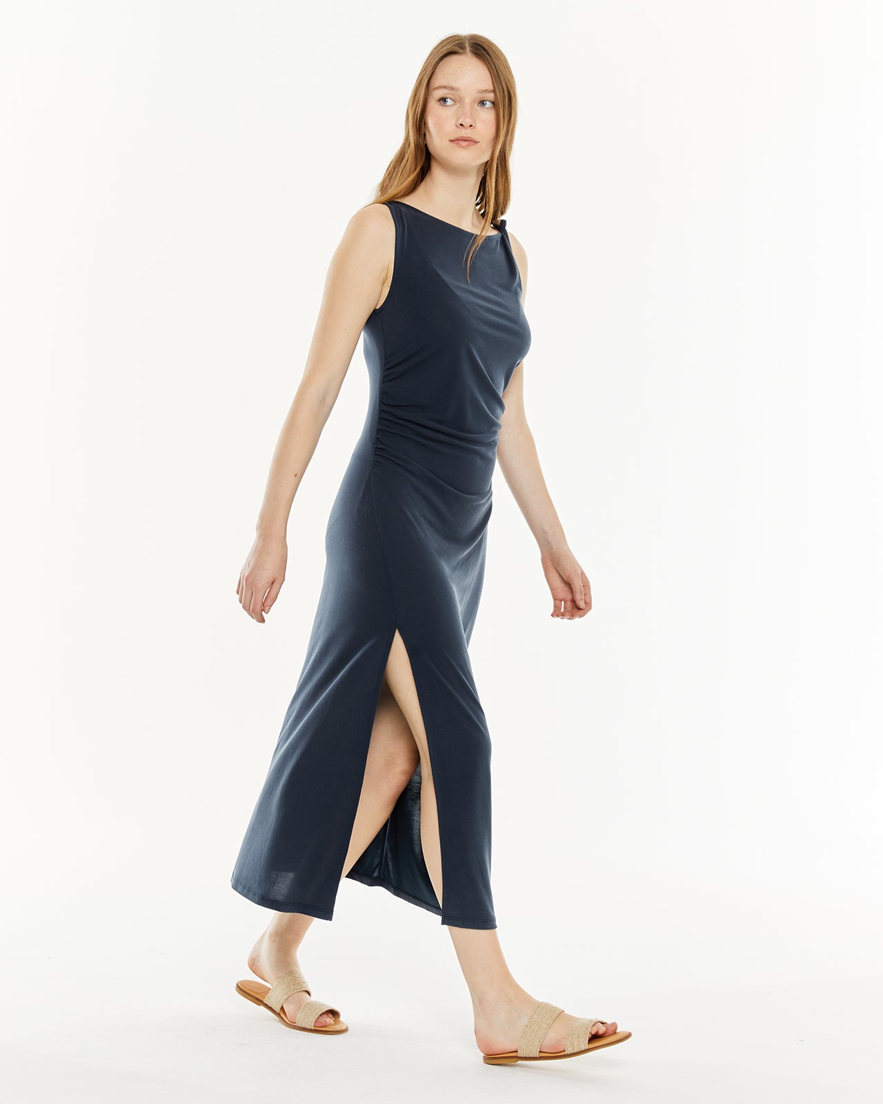 Robe ajustée froncée