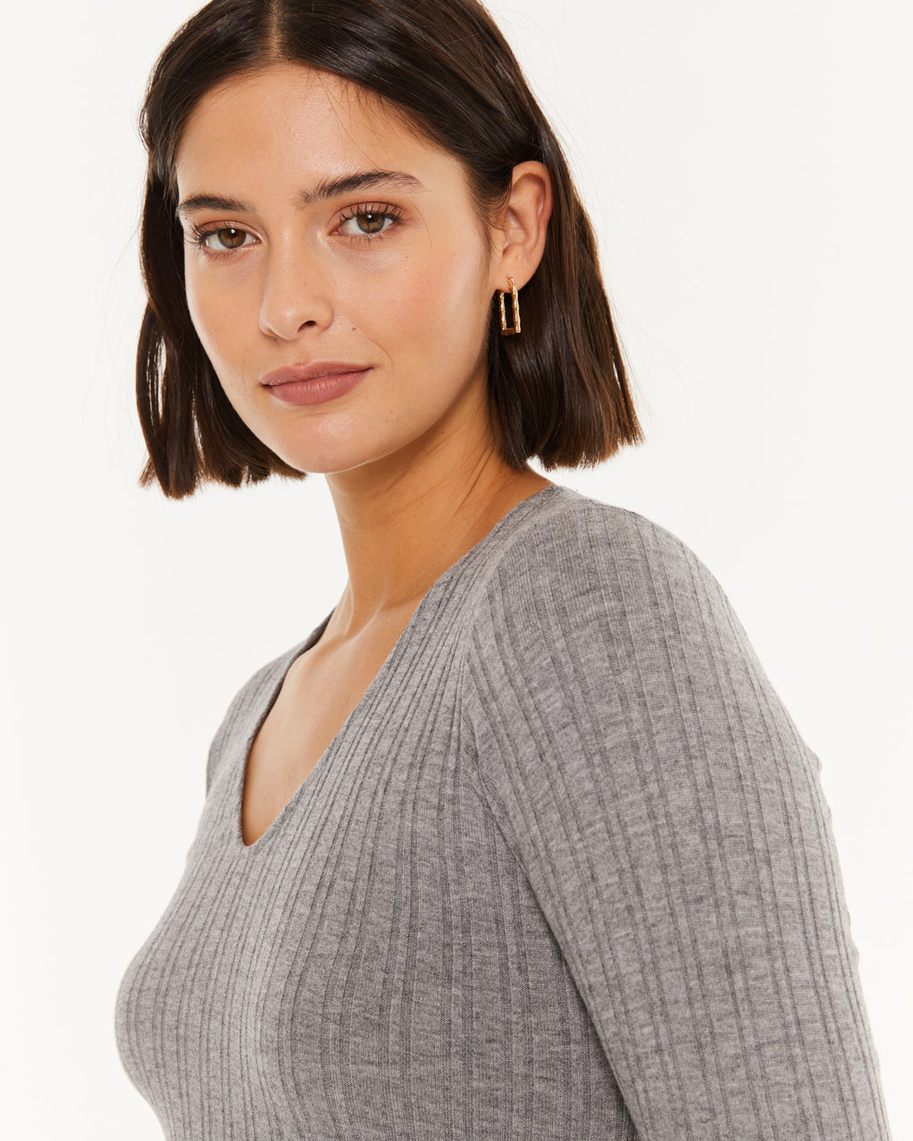 Vestido canalé con forma evasé