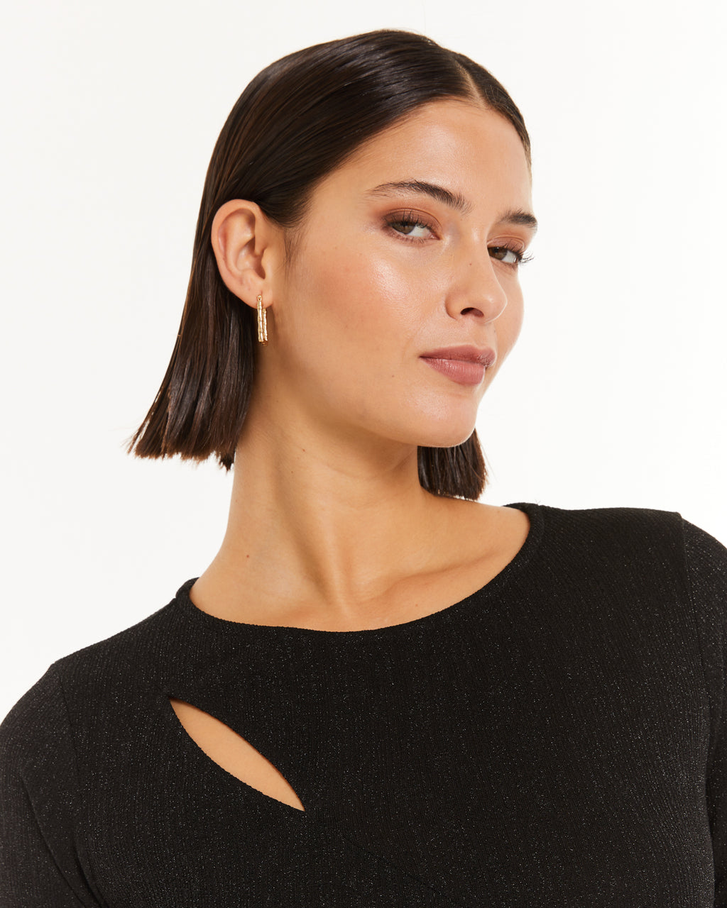 Vestido lurex cut out