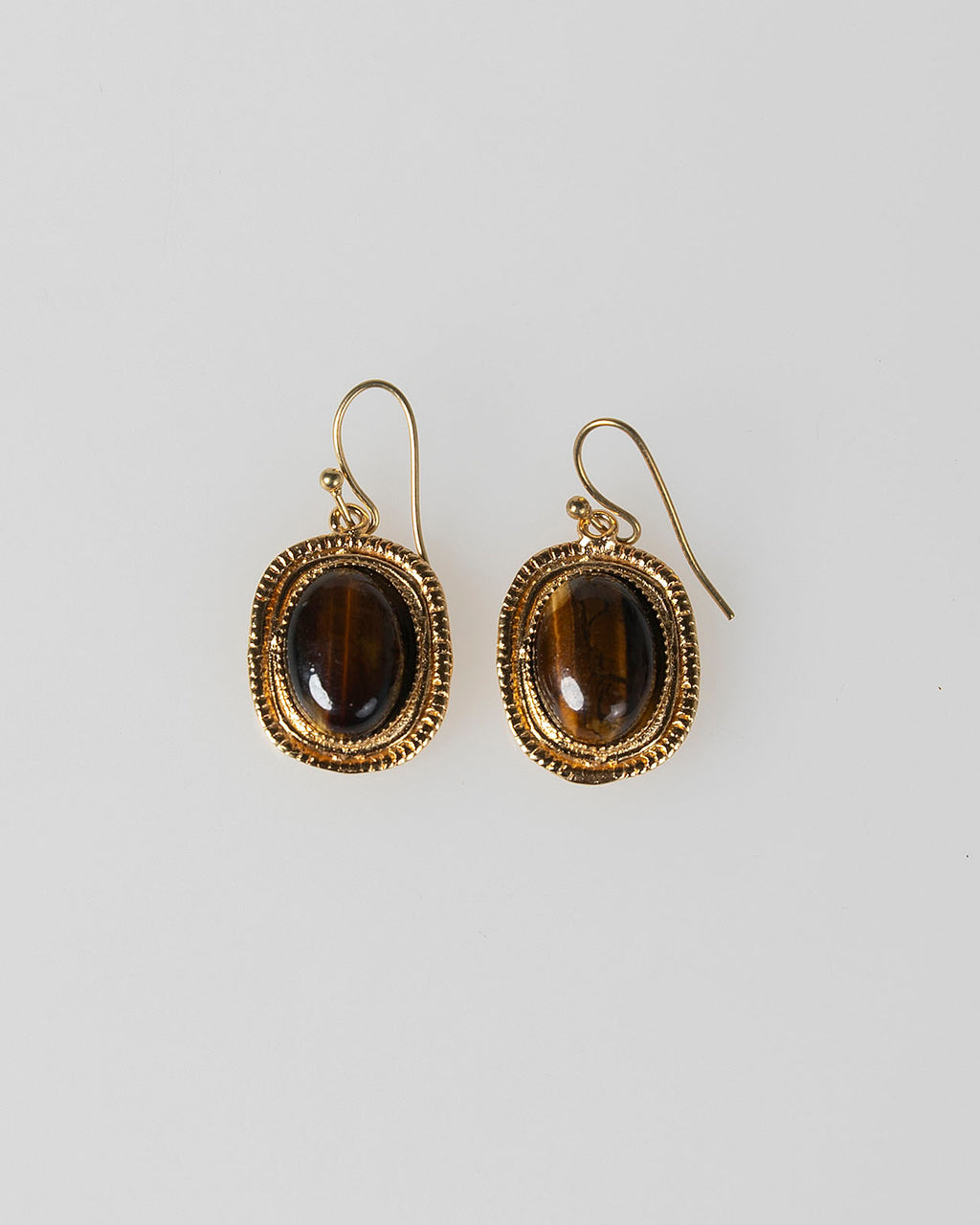 Pendientes piedra marrón