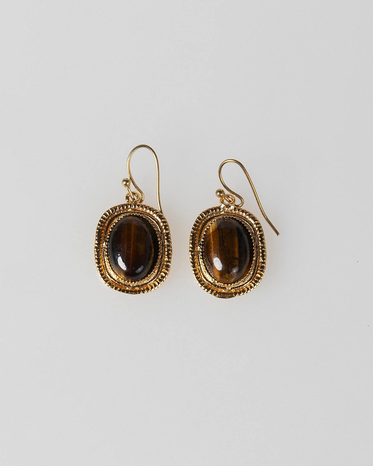 Pendientes piedra marrón