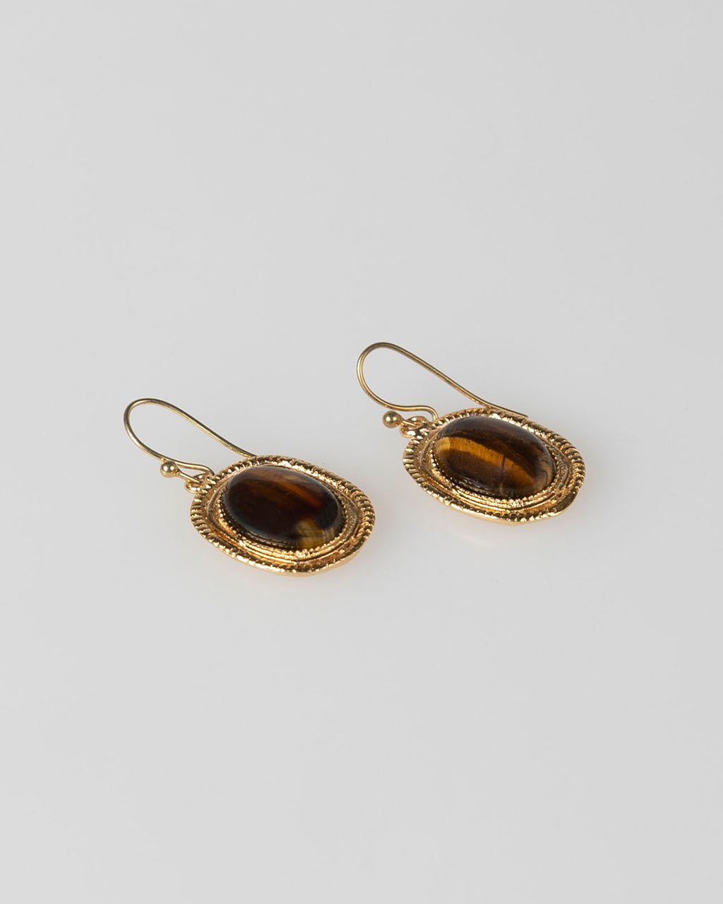 Pendientes piedra marrón