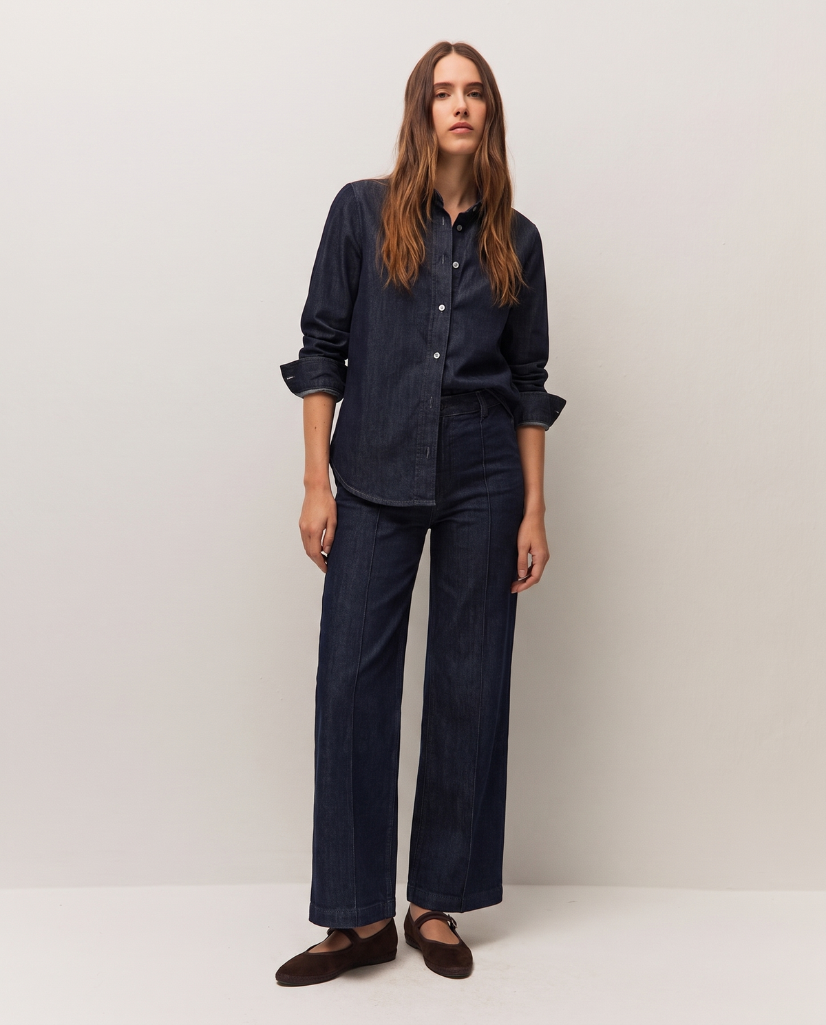 Camisa efecto denim