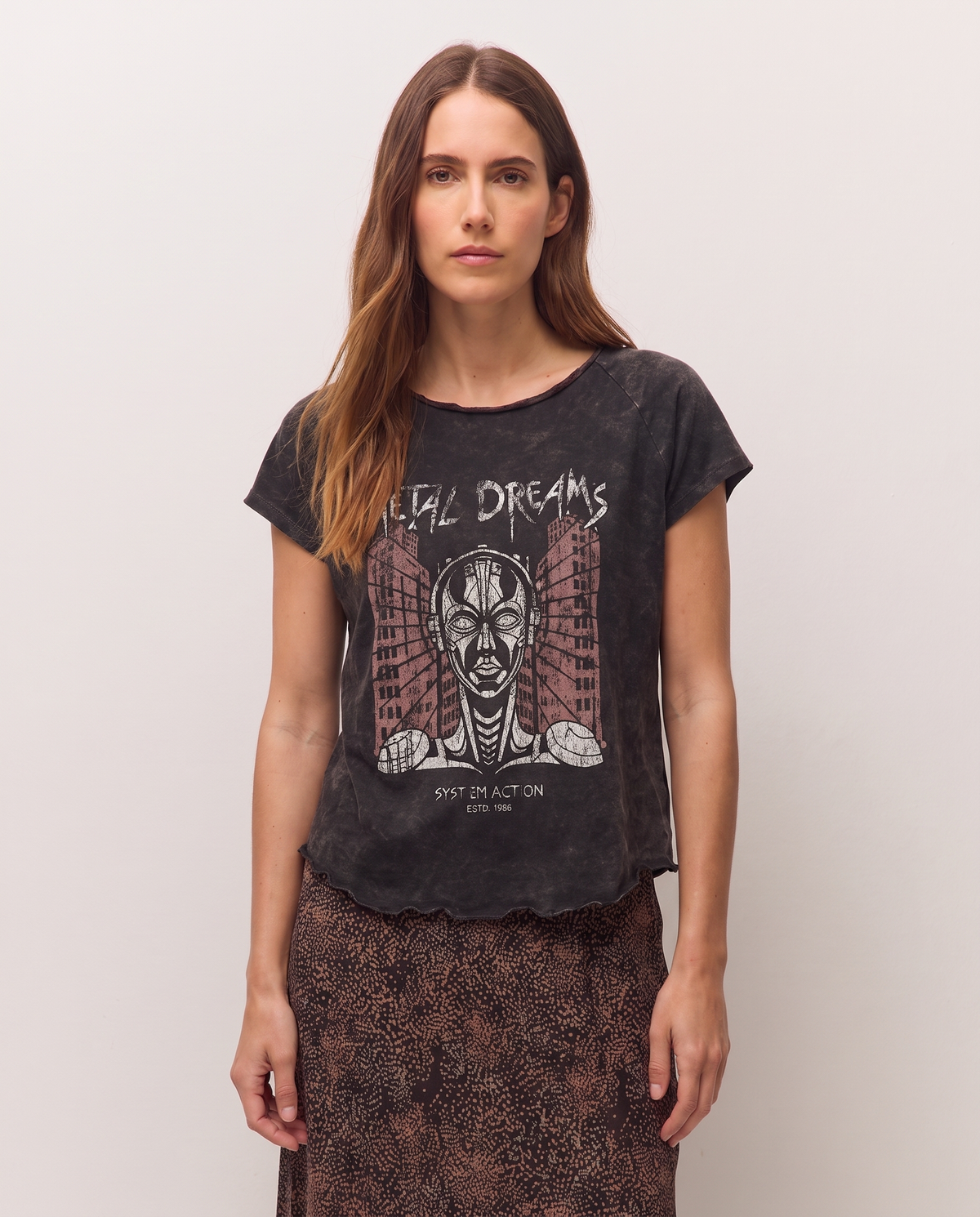 Camiseta print manga renglant