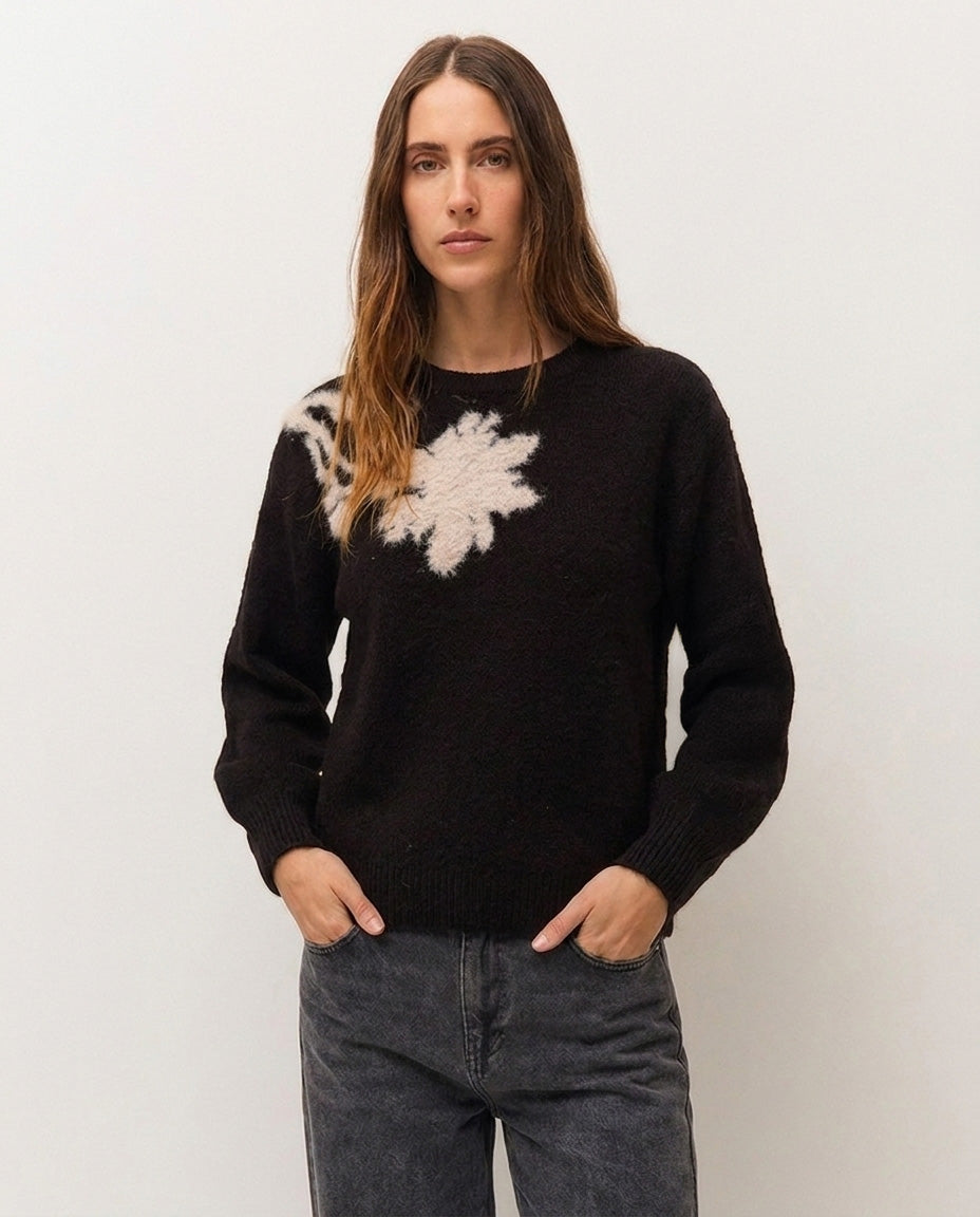 Jersey jacquard floral