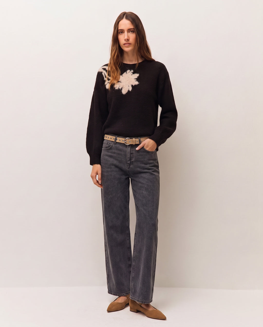 Jersey jacquard floral