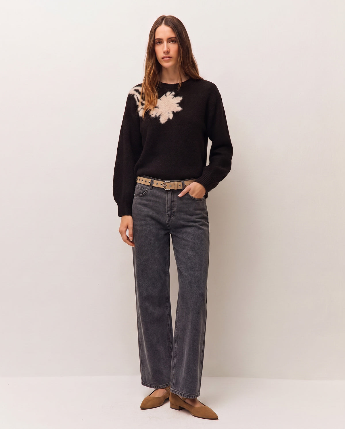 Jersey jacquard floral