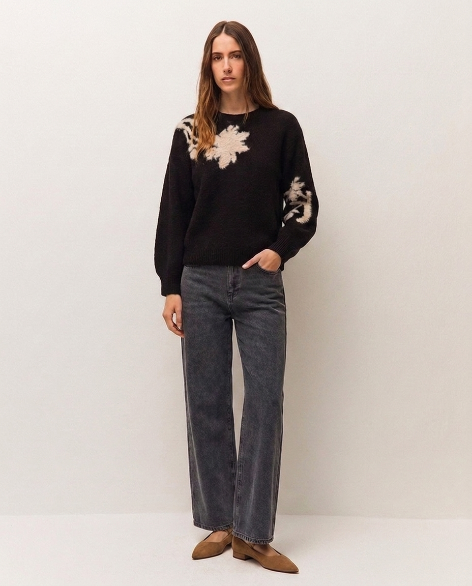 Jersey jacquard floral