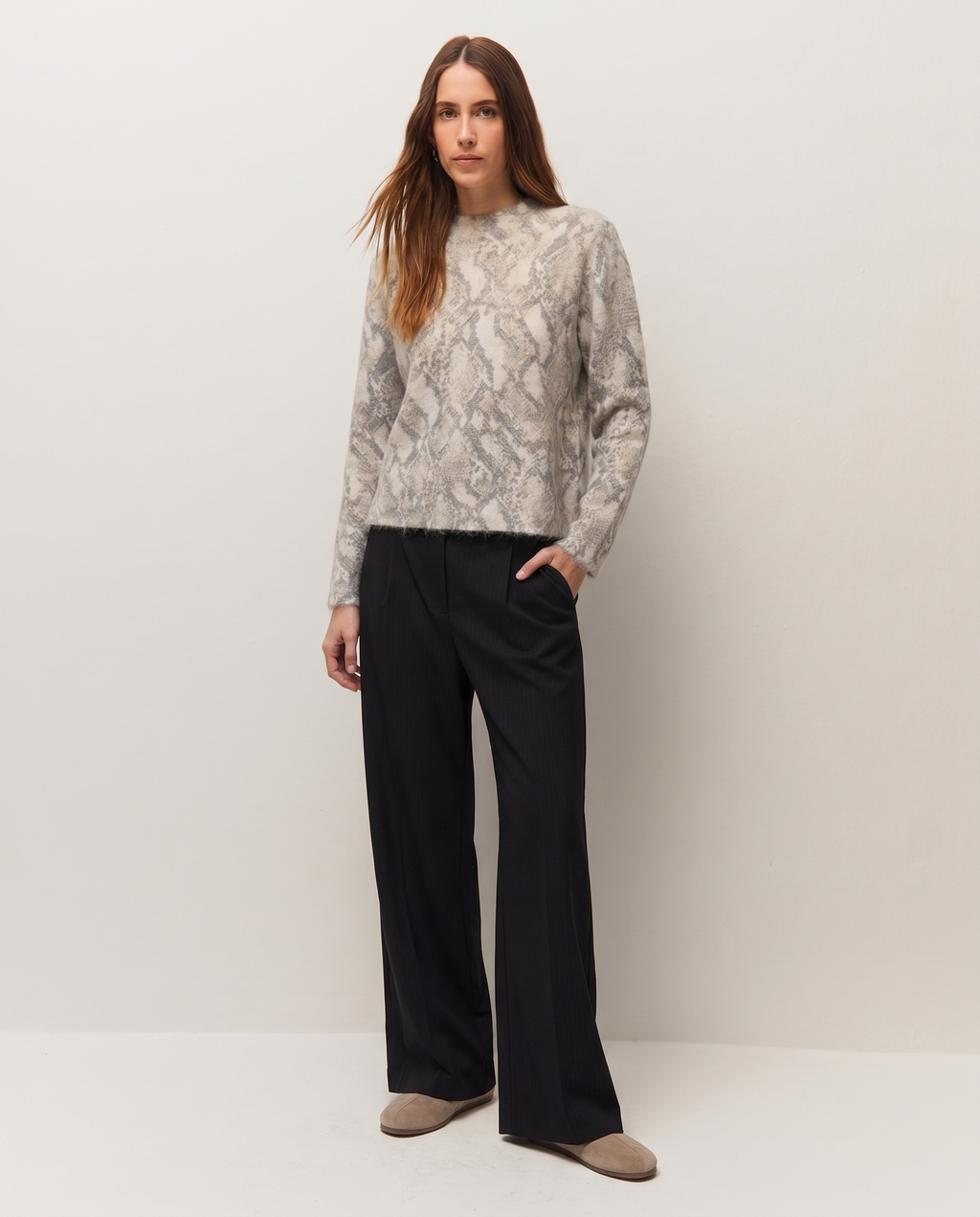Jersey animal print cuello redondo