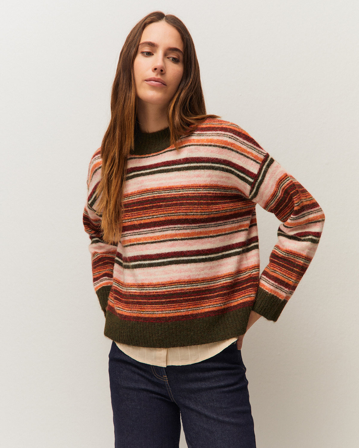 Jersey jacquard cuello perkins