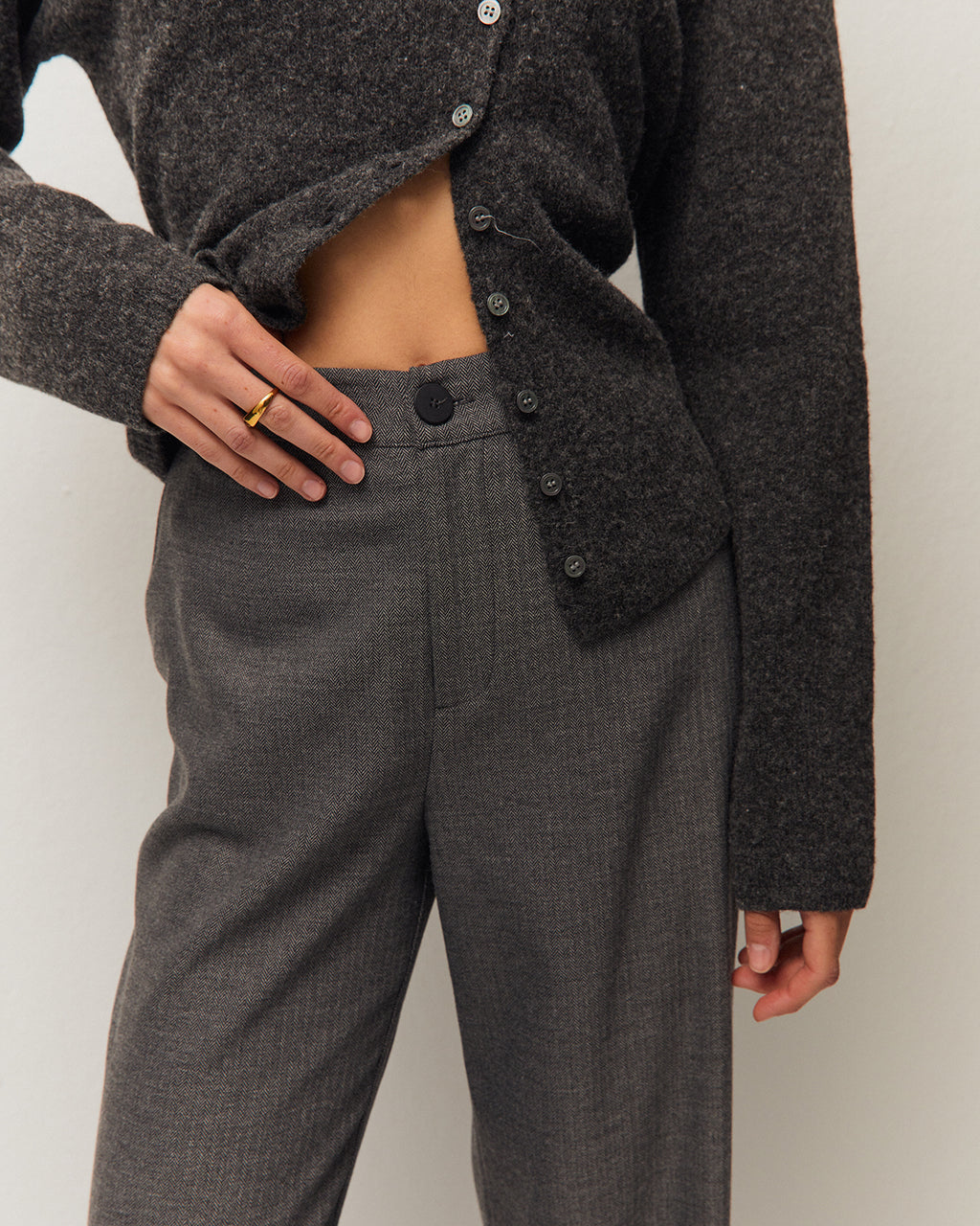 Pantalón ancho de espiga
