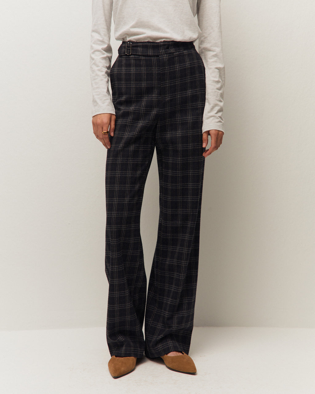 Pantalón ancho cuadros