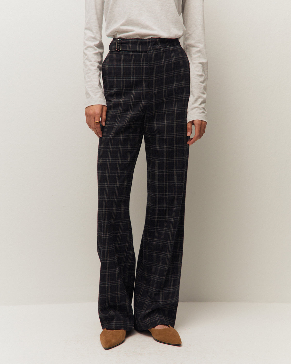 Pantalón ancho cuadros