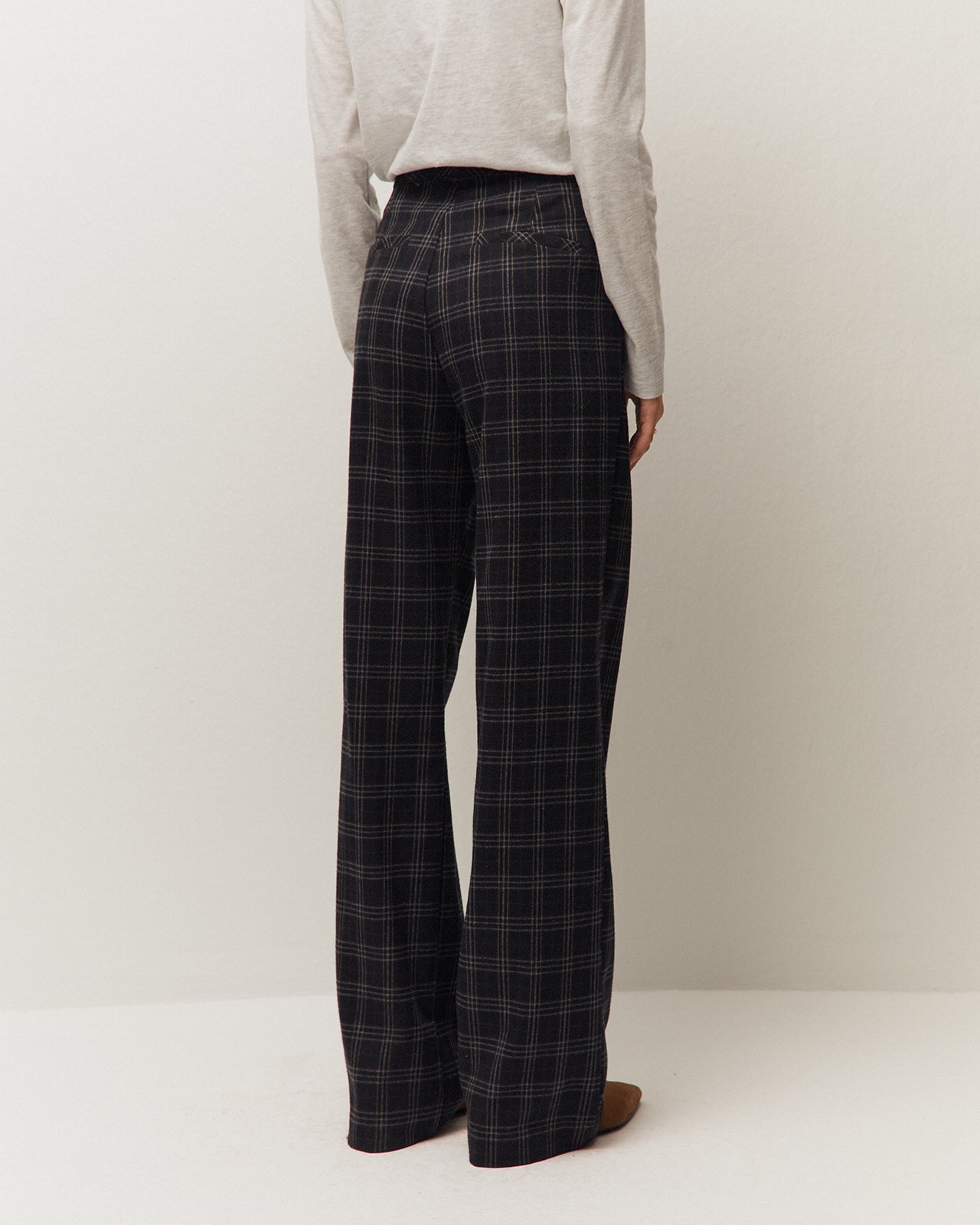 Pantalón ancho cuadros