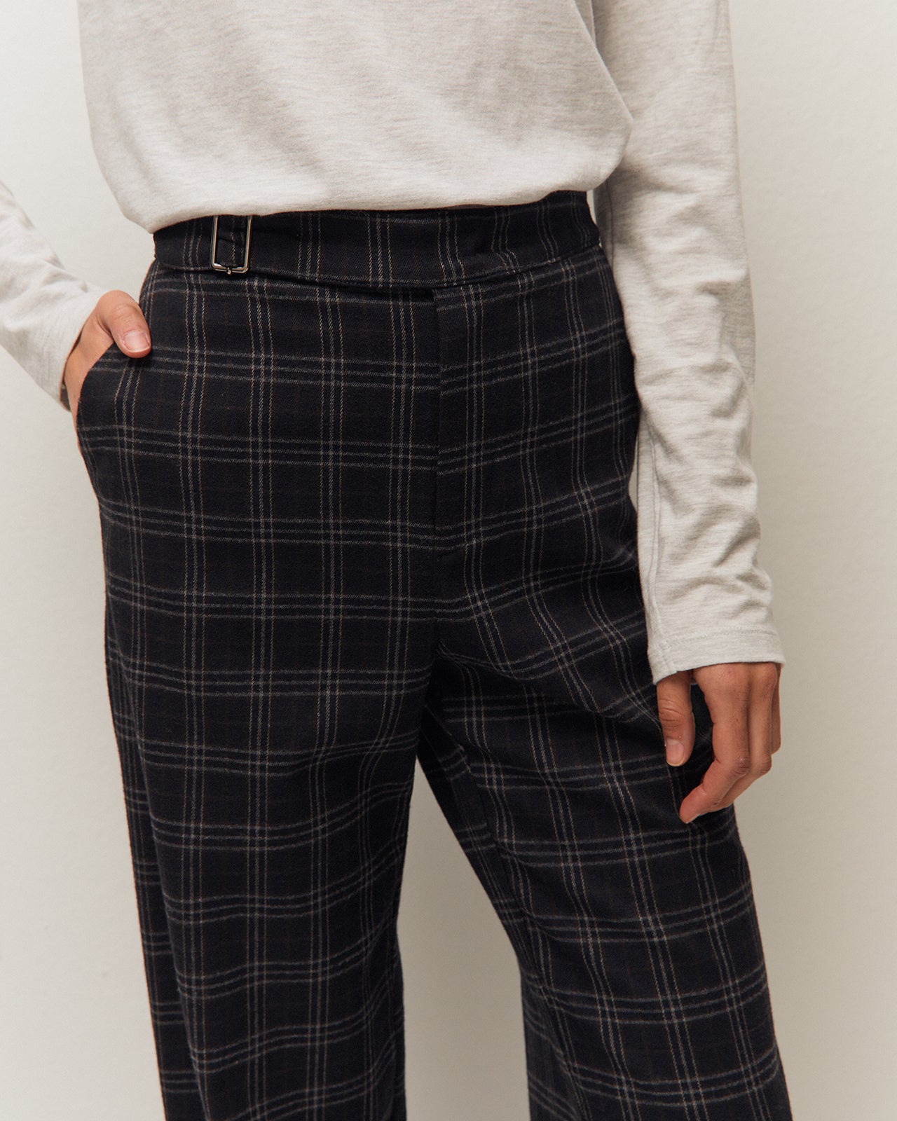 Pantalón ancho cuadros