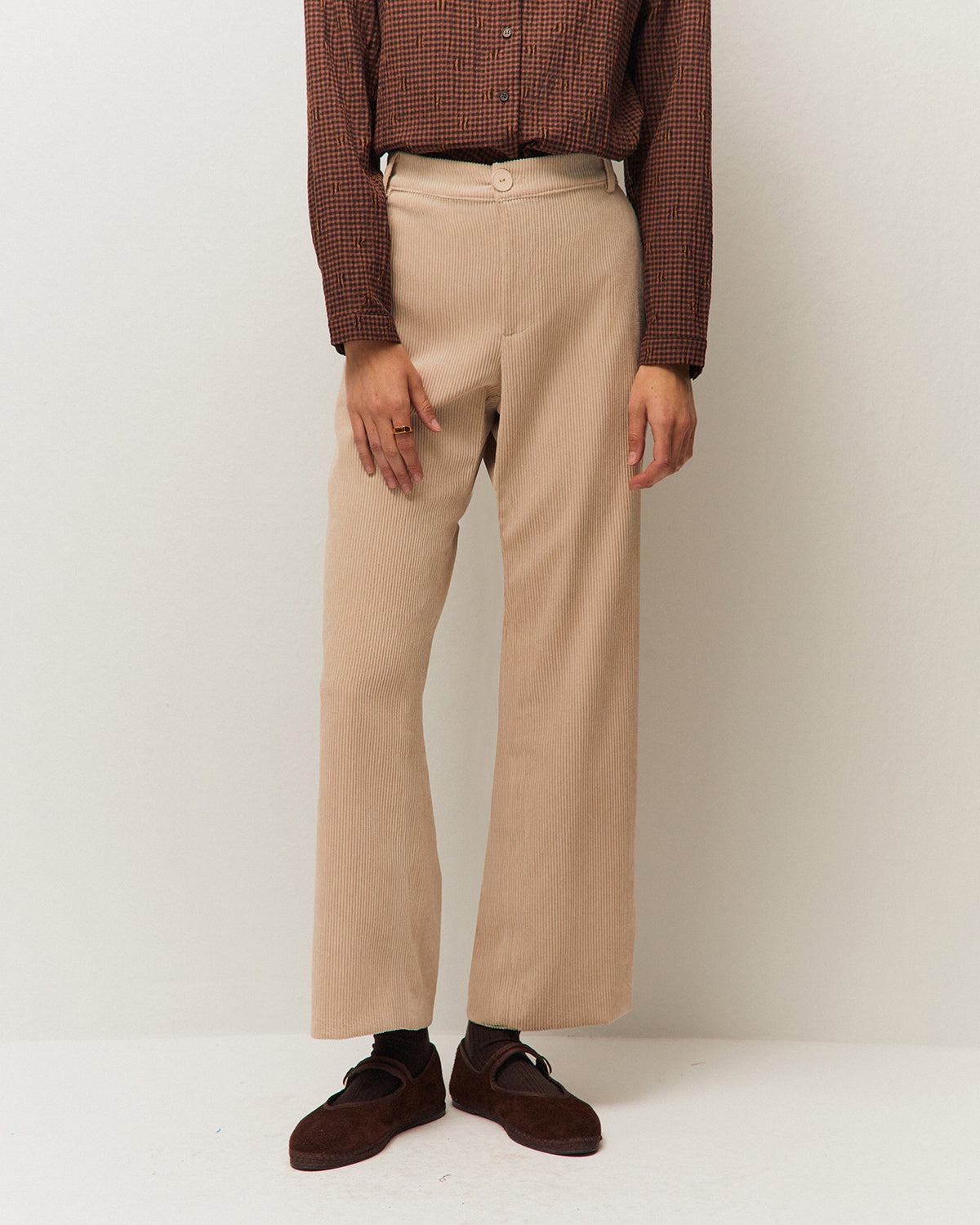 Pantalón pana recto