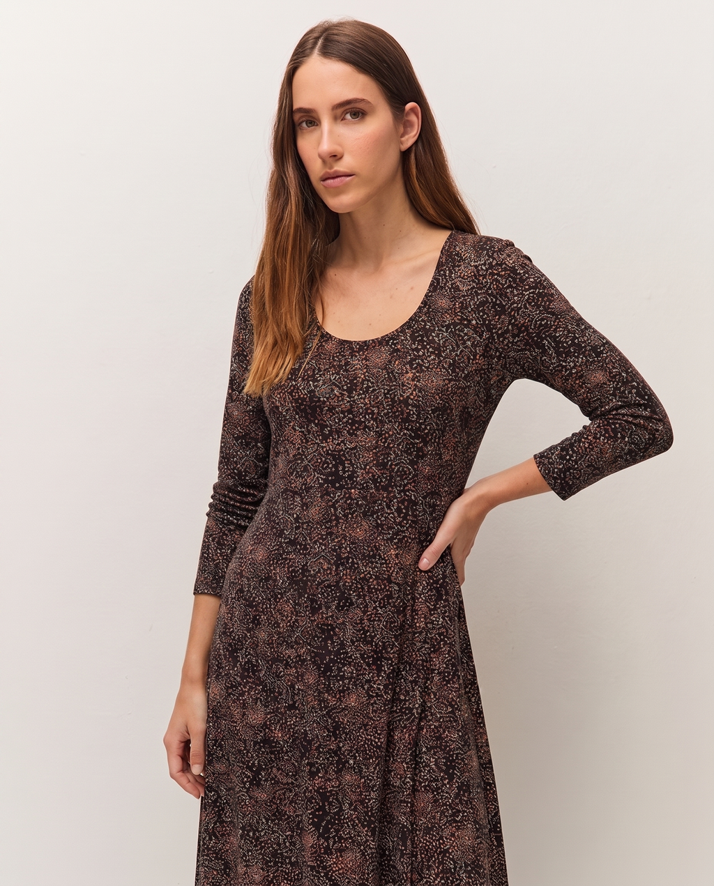 Vestido midi estampado