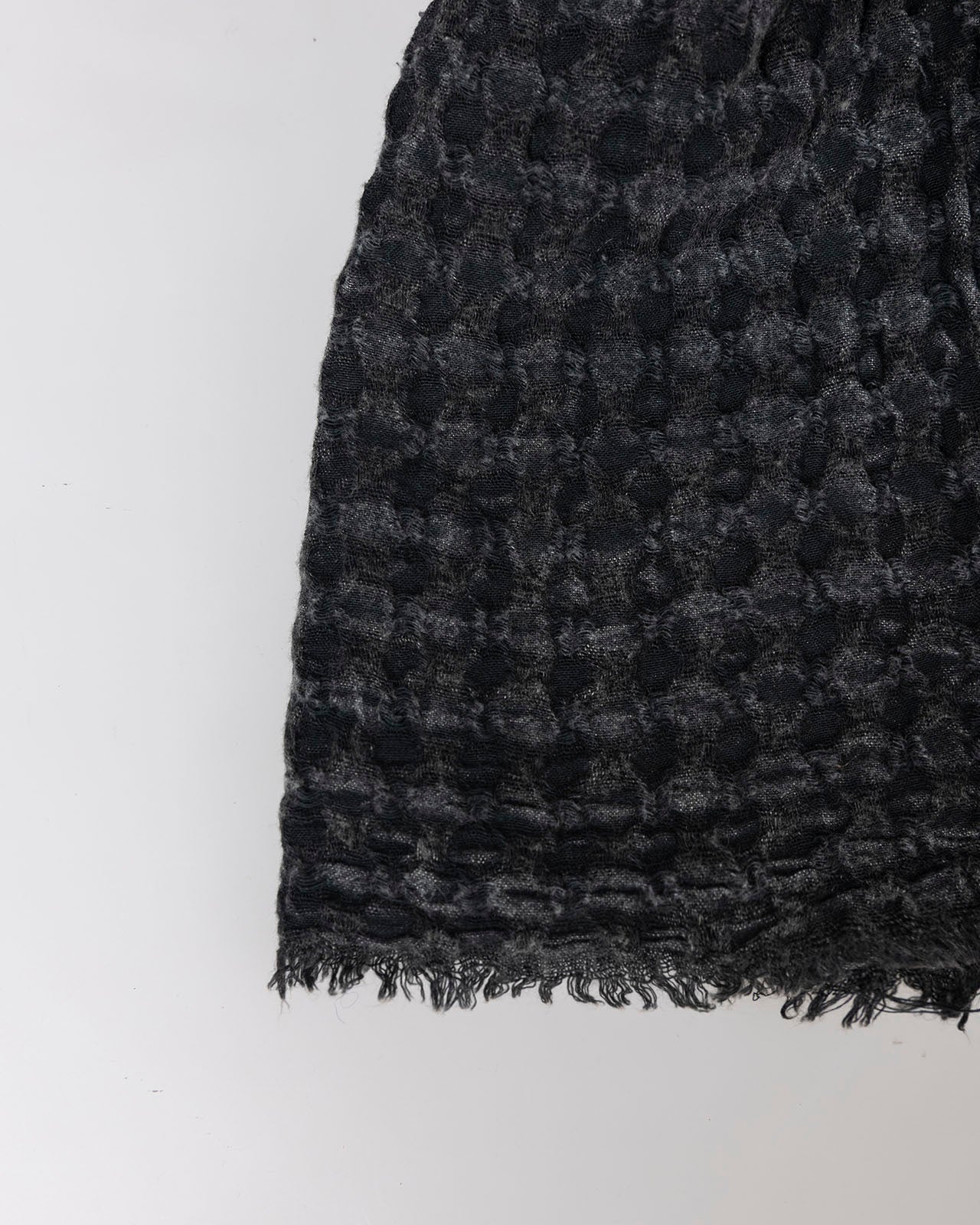 Dark gray scarf with washed effect texture