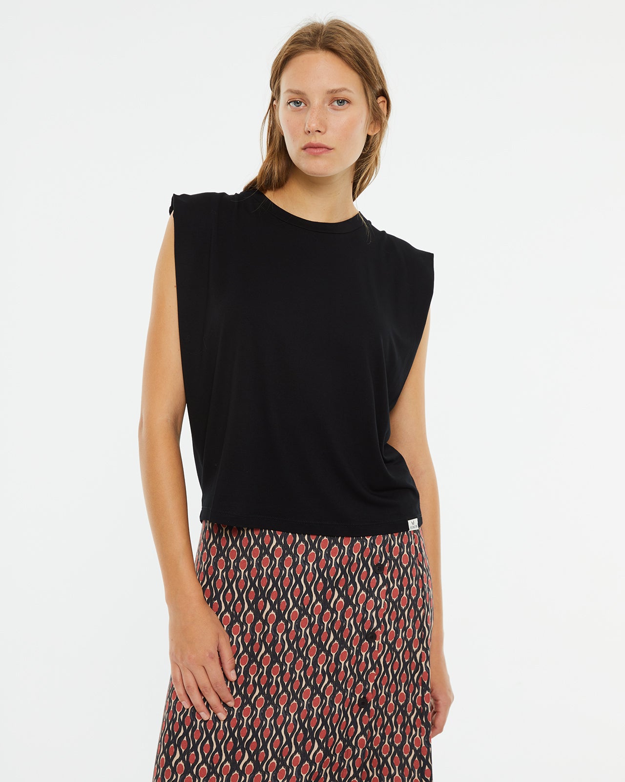 T-shirt sans manches à coupe carrée