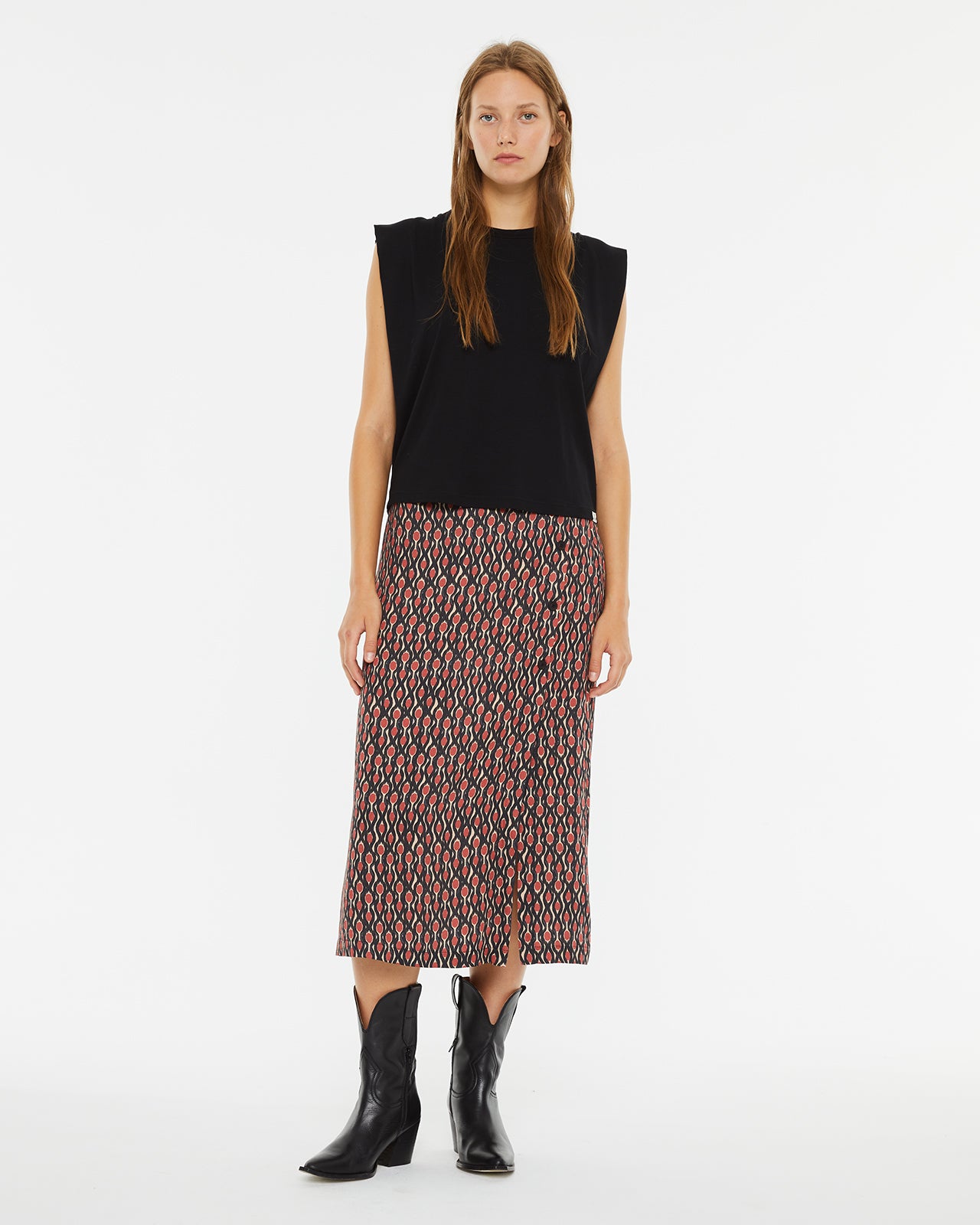 T-shirt sans manches à coupe carrée