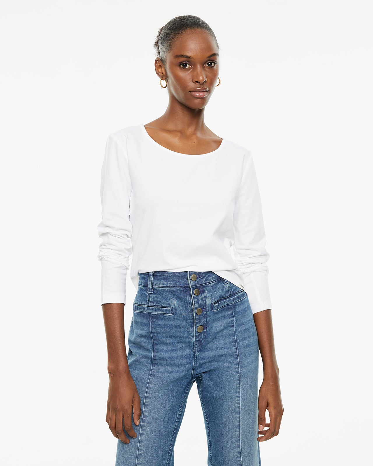 T-shirt basique ajusté à manches longues