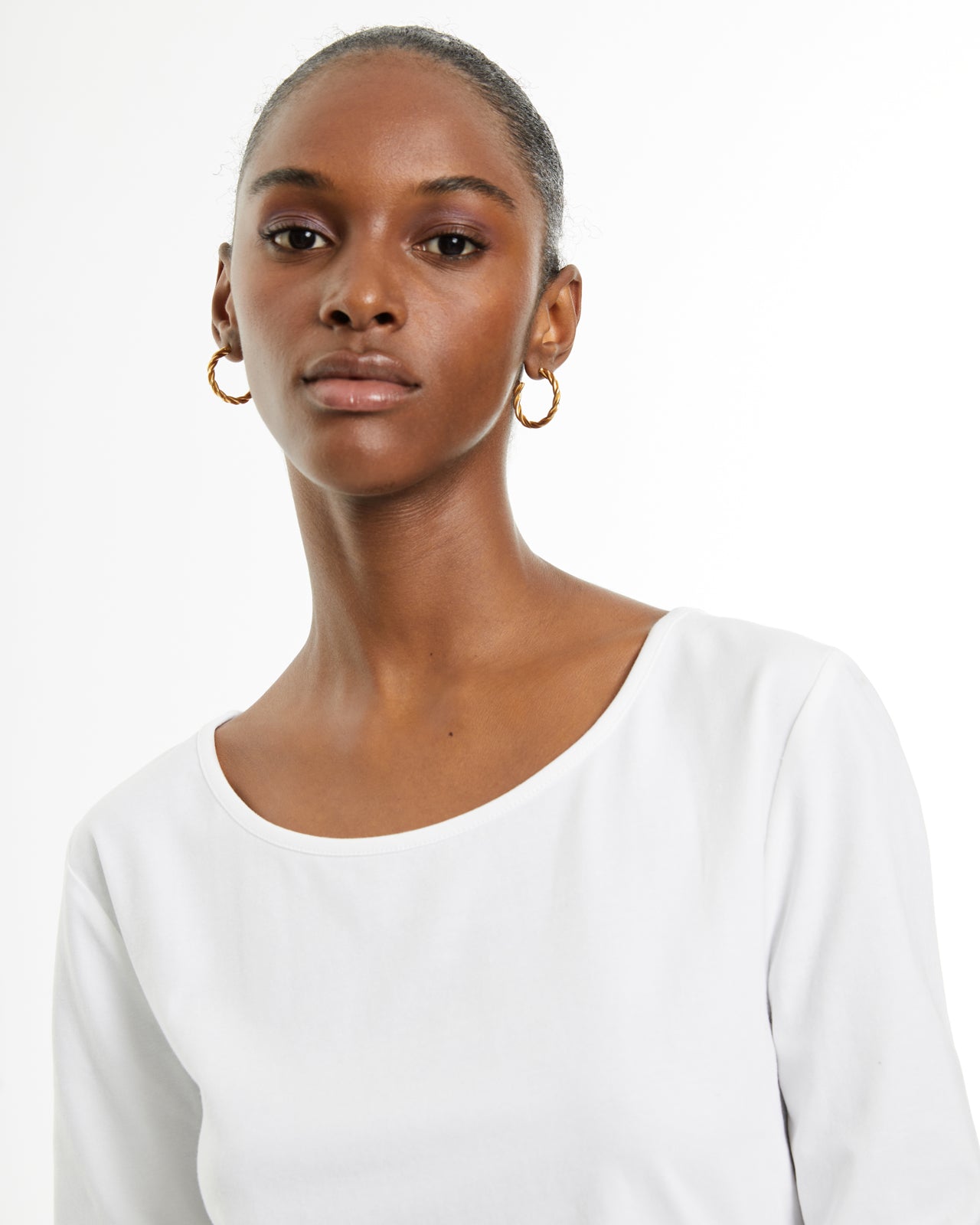 T-shirt basique ajusté à manches longues