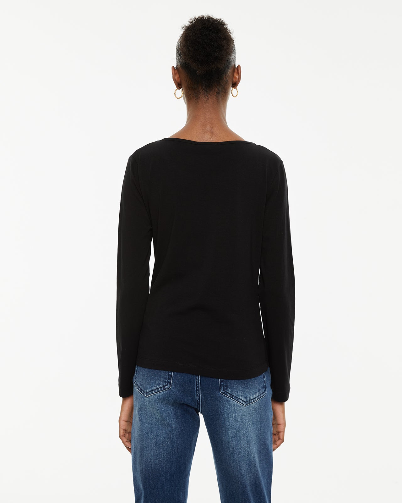 T-shirt basique ajusté à manches longues