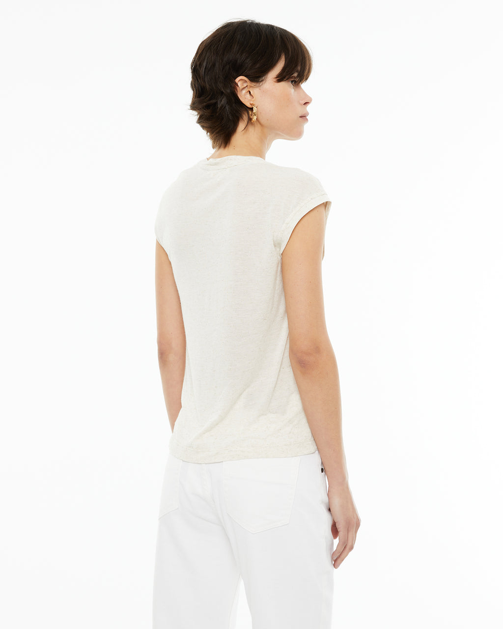 Linen t-shirt with a slub effect