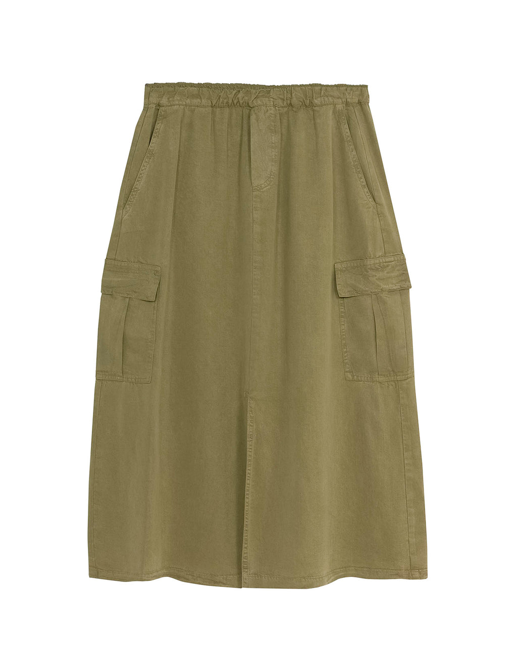 Long cargo skirt with front slit