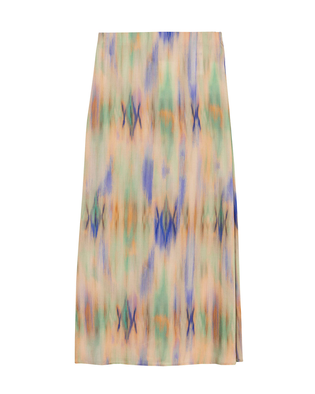 Flared midi skirt with water print