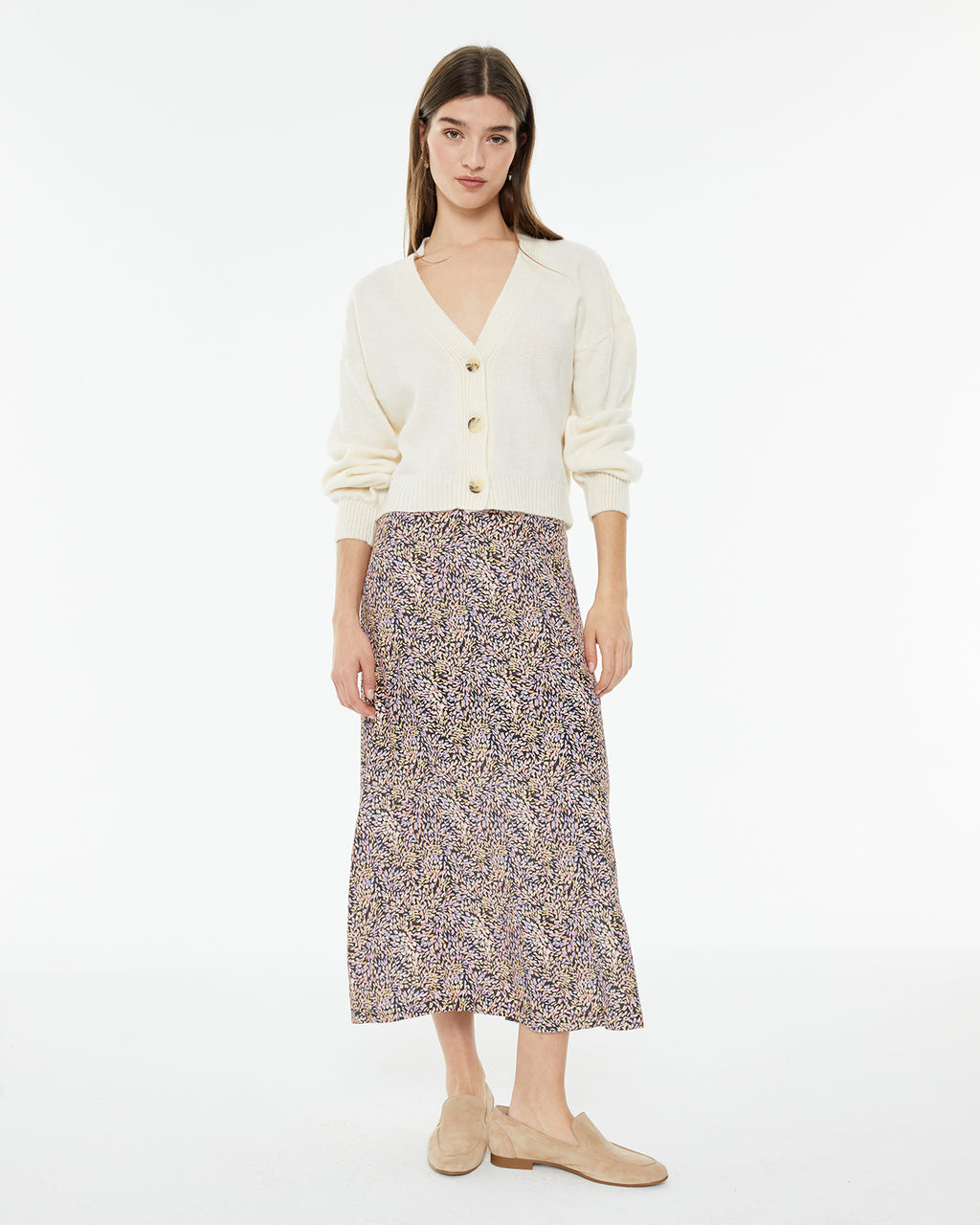 Printed skirt with drawstring detail at waist