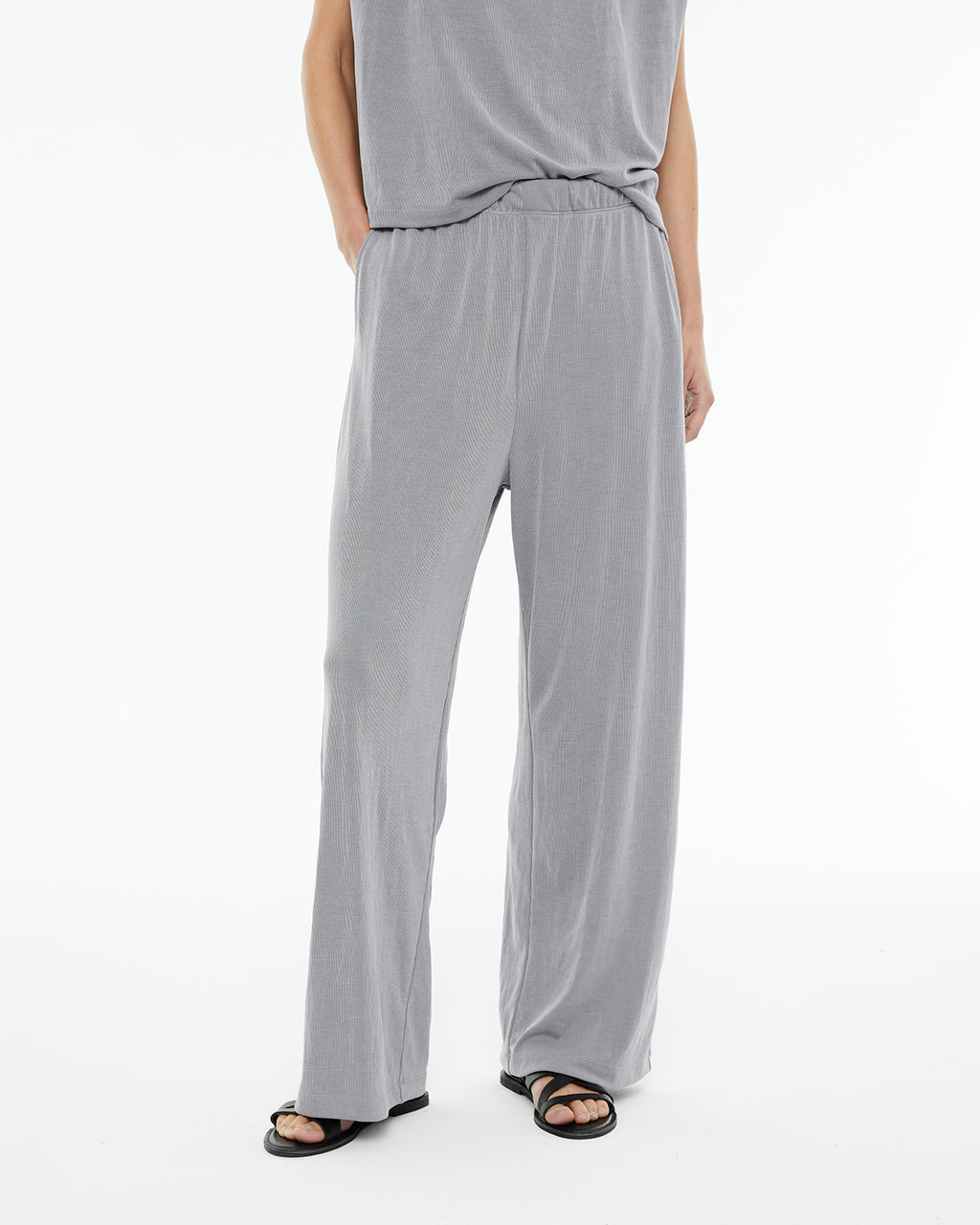 Wide ribbed comfort trousers