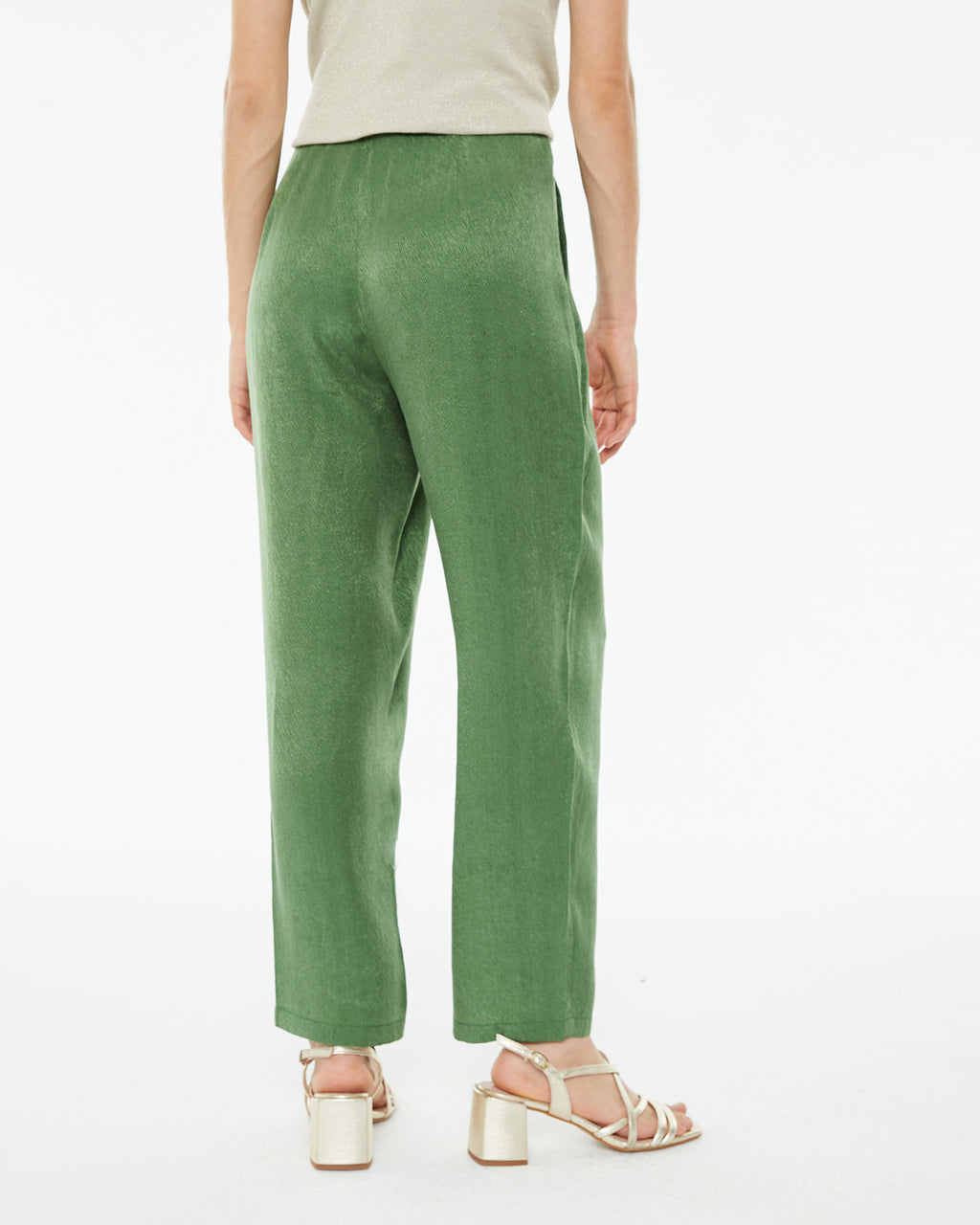 Flowing jaquard fabric palazzo pants