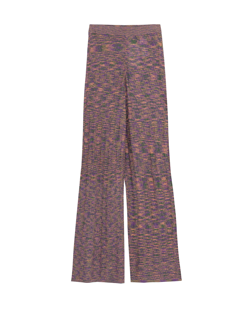 Slim-fitting lurex knit trousers