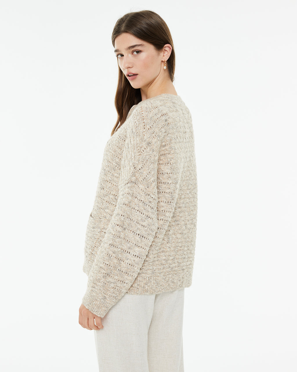 Knitted cardigan with front pockets