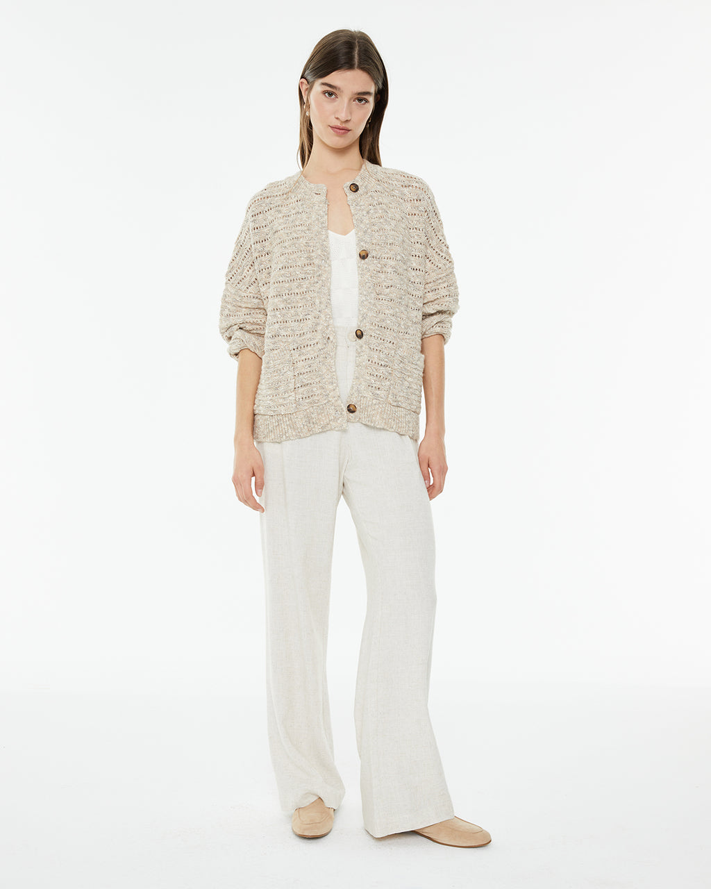 Knitted cardigan with front pockets