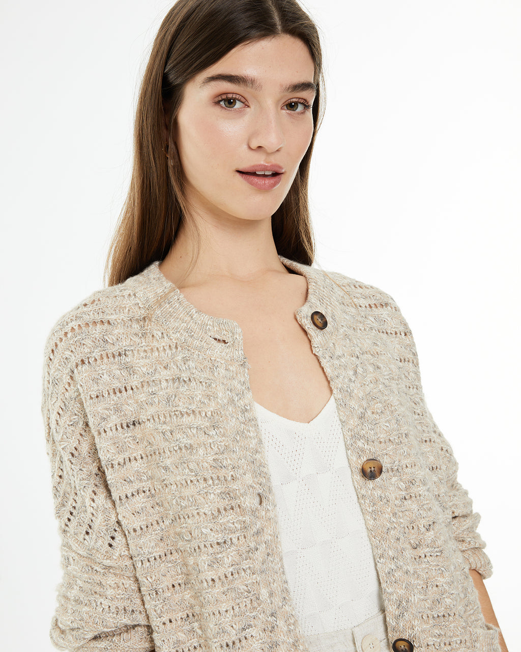 Knitted cardigan with front pockets