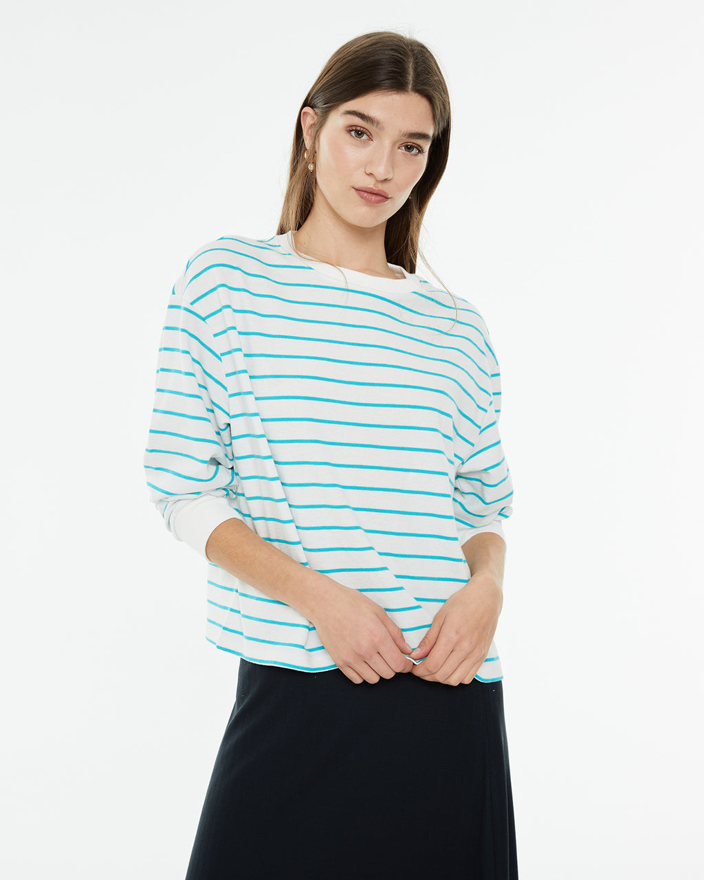 Sailor striped sweatshirt with round neck