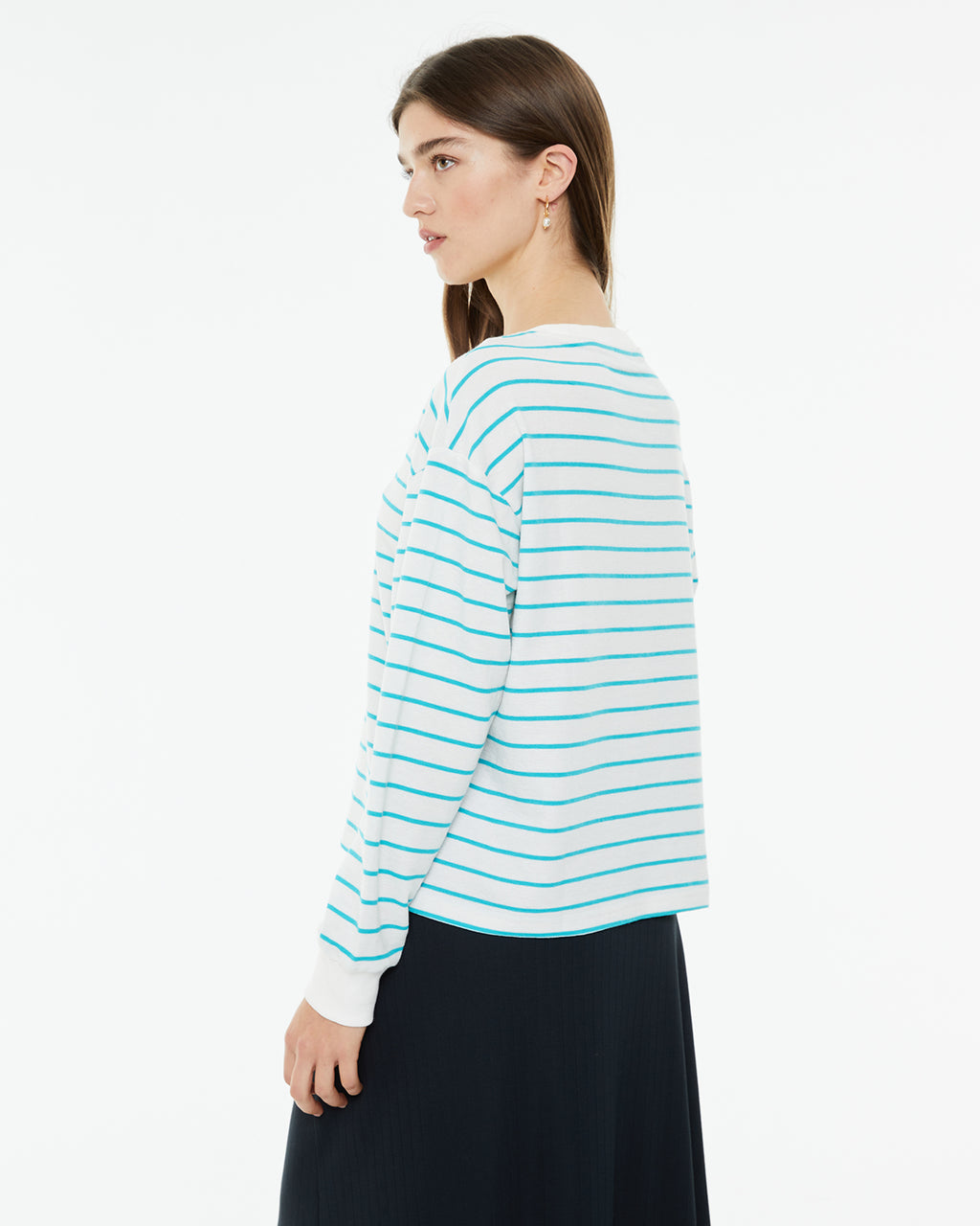 Sailor striped sweatshirt with round neck