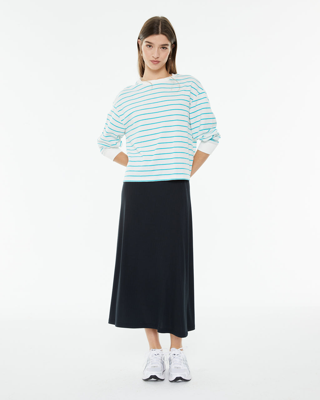 Sailor striped sweatshirt with round neck